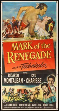 1s643 MARK OF THE RENEGADE 3sh '51 shirtless Ricardo Montalban with sword & sexy Cyd Charisse!