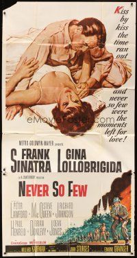 1s655 NEVER SO FEW 3sh '59 artwork of Frank Sinatra & sexy Gina Lollobrigida laying in bed!