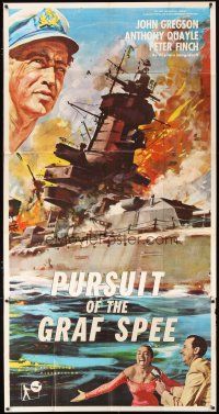 1s686 PURSUIT OF THE GRAF SPEE 3sh '57 Powell & Pressburger's Battle of the River Plate!