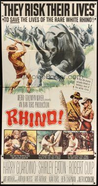 1s695 RHINO 3sh '64 Robert Culp & Shirley Eaton risk their lives in Africa to save it!