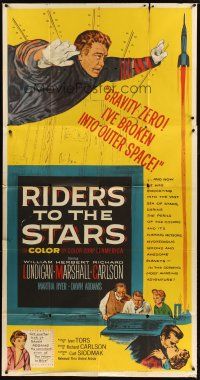 1s696 RIDERS TO THE STARS 3sh '54 William Lundigan has broken into outer space w/gravity zero!