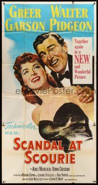 1s708 SCANDAL AT SCOURIE 3sh '53 great close up art of smiling Greer Garson & Walter Pidgeon!
