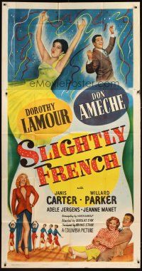 1s719 SLIGHTLY FRENCH 3sh '48 different image of pretty Dorothy Lamour & Don Ameche!