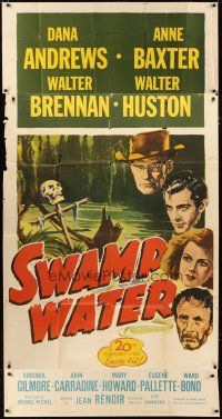 1s735 SWAMP WATER 3sh R47 Jean Renoir, art of top stars by the sinister mysterious swamp!