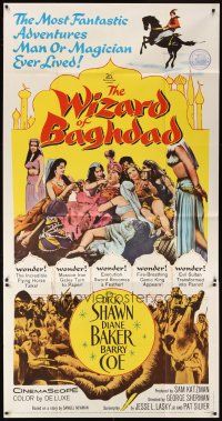 1s771 WIZARD OF BAGHDAD 3sh '60 great image of Dick Shawn in sexy Arabian harem!