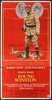1s775 YOUNG WINSTON 3sh '72 Anne Bancroft & Robert Shaw as Randolph Churchill!