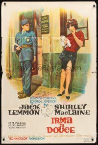 1s175 IRMA LA DOUCE Argentinean '63 Billy Wilder, great art of Shirley MacLaine & Jack Lemmon!