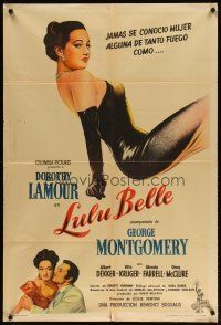 1s189 LULU BELLE Argentinean '48 full-length art of sexy Dorothy Lamour & with George Montgomery!