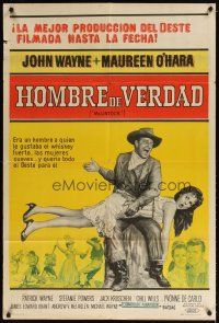 1s195 McLINTOCK Argentinean '63 best image of John Wayne giving Maureen O'Hara a spanking!