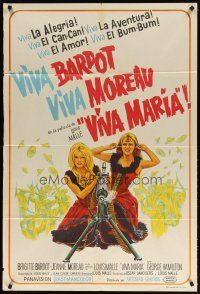 1s238 VIVA MARIA Argentinean '65 Louis Malle, sexy French babes Brigitte Bardot & Jeanne Moreau!