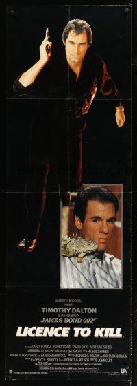 1s019 LICENCE TO KILL door panel '89 Timothy Dalton as James Bond, he's out for revenge!