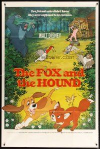 1s037 FOX & THE HOUND English 40x60 '81 friends who didn't know they were supposed to be enemies!