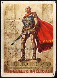 1s273 CAESAR THE CONQUEROR Italian 1p '62 best art of Cameron Mitchell as Julius Caesar by Casaro!