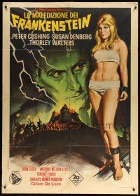 1s314 FRANKENSTEIN CREATED WOMAN Italian 1p '68 Peter Cushing, best different sexy artwork!