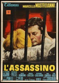 1s357 LADYKILLER OF ROME Italian 1p '61 L'assassino, art of Marcello Mastroianni behind bars!