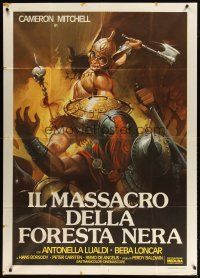 1s373 MASSACRE IN THE BLACK FOREST Italian 1p 67 Ferdinando Baldi, cool barbarian art!