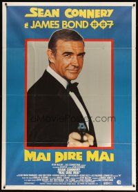 1s016 NEVER SAY NEVER AGAIN Italian 1p '83 c/u of Sean Connery as James Bond 007 pointing gun!