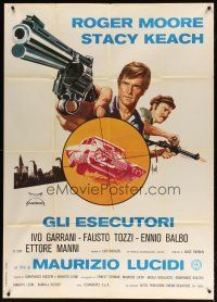 1s438 STREET PEOPLE Italian 1p '76 Gli Esecutori, cool Aller art of Roger Moore & Stacy Keach!