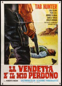 1s459 VENGEANCE IS MY FORGIVENESS Italian 1p '68 art of gunman standing over dead guy by DeAmicis!