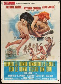 1s468 WHEN WOMEN PLAYED DING DONG Italian 1p '71 Bruno Corbucci wacky caveman sexploitation movie!