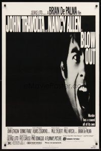 1t112 BLOW OUT 1sh '81 John Travolta, Brian De Palma, murder has a sound all of its own!