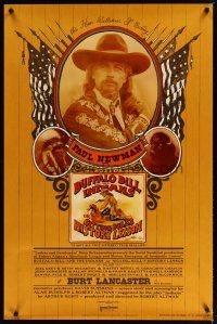 1t127 BUFFALO BILL & THE INDIANS advance 1sh '76 art of Paul Newman as William F. Cody by McMacken!