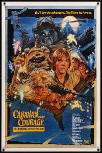 1t137 CARAVAN OF COURAGE style B int'l 1sh '84 An Ewok Adventure, Star Wars, art by Drew Struzan!