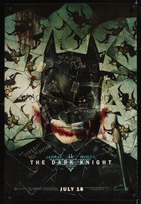 1t172 DARK KNIGHT wilding 1sh '08 cool playing card collage of Christian Bale as Batman!