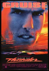 1t176 DAYS OF THUNDER 1sh '90 super close image of angry NASCAR race car driver Tom Cruise!