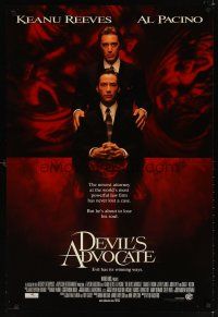 1t184 DEVIL'S ADVOCATE advance DS 1sh '97 best image of Keanu Reeves & demonic Al Pacino!