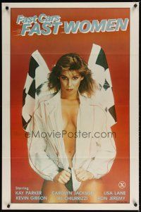 1t230 FAST CARS FAST WOMEN 1sh '81 sexy girl wearing racing jacket, Ron Jeremy, x-rated!