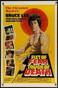 1t240 FIST OF FEAR TOUCH OF DEATH 1sh '80 artwork of Bruce Lee, + Fred Williamson, Ron Van Clief!