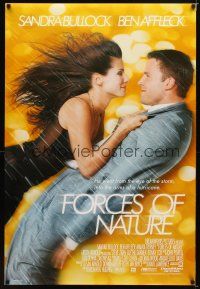 1t247 FORCES OF NATURE yellow style int'l DS 1sh '99 close up of sexy Sandra Bullock & Ben Affleck!