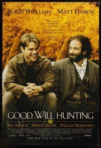 1t273 GOOD WILL HUNTING DS 1sh '97 great image of smiling Matt Damon & Robin Williams!