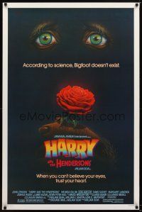 1t293 HARRY & THE HENDERSONS 1sh '87 Bigfoot lives with John Lithgow, Melinda Dillon & Don Ameche!