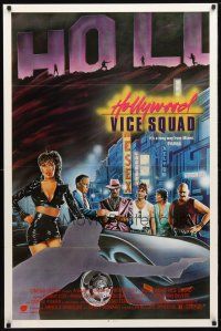 1t306 HOLLYWOOD VICE SQUAD 1sh '86 It's a long way from Miami, art by Dellorco!