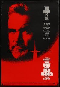 1t318 HUNT FOR RED OCTOBER 1sh '90 Russian military submarine captain Sean Connery, the hunt is on!