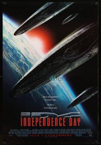 1t333 INDEPENDENCE DAY style B advance 1sh '96 great image of enormous alien ships coming to Earth!