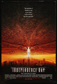 1t334 INDEPENDENCE DAY style C advance 1sh '96 great image of alien ship over New York City!