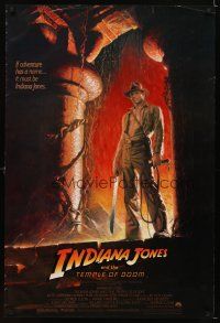 1t338 INDIANA JONES & THE TEMPLE OF DOOM 1sh '84 adventure is Ford's name, Bruce Wolfe art!