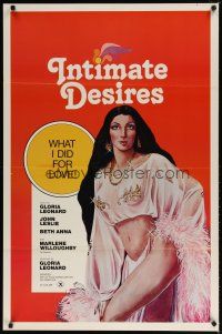 1t342 INTIMATE DESIRES 1sh '78 art of sexy star & director Gloria Leonard!