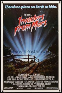 1t343 INVADERS FROM MARS PG style 1sh '86 Tobe Hooper, art by Rider, no place on Earth to hide!