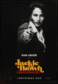 1t356 JACKIE BROWN teaser 1sh '97 Quentin Tarantino, cool image of Pam Grier in title role!