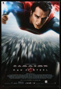 1t454 MAN OF STEEL advance DS 1sh '13 Henry Cavill in the title role as Superman flying!