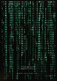 1t468 MATRIX RELOADED 2003 style holofoil teaser 1sh '03 Keanu Reeves, Wachowski Brothers sequel!