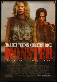 1t487 MONSTER DS 1sh '04 Christina Ricci, image of Charlize Theron as serial killer!