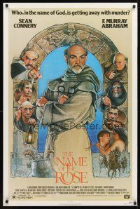 1t507 NAME OF THE ROSE 1sh '86 Der Name der Rose, great Drew Struzan art of Sean Connery as monk!