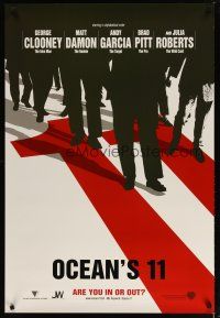1t525 OCEAN'S 11 teaser DS 1sh '01 Steven Soderbergh, George Clooney, Matt Damon, Brad Pitt