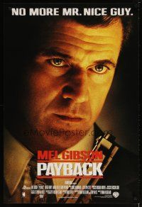 1t551 PAYBACK 1sh '98 get ready to root for the bad guy Mel Gibson, great close up w/gun!