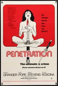1t553 PENETRATION 1sh '74 Farley Granger is the sex maniac who kills only beautiful women!